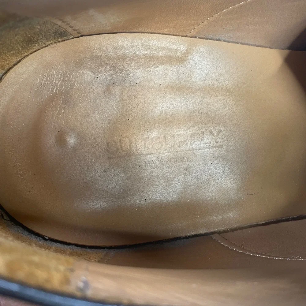 Suitsupply Cap Toe Derby Shoes Mens‎ 10.5 Dark Brown Leather Made in Italy